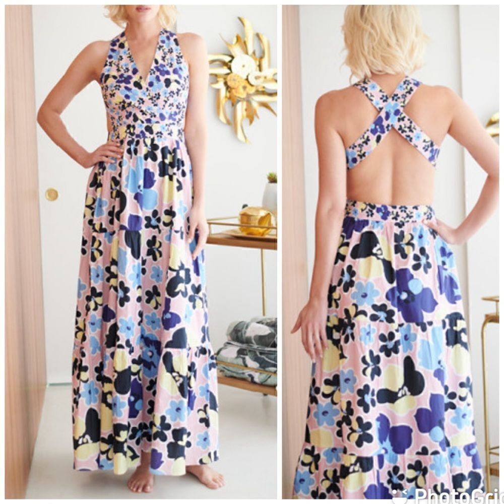 NEW Alexandra Miro Mimi Floral Cotton Maxi Dress Small